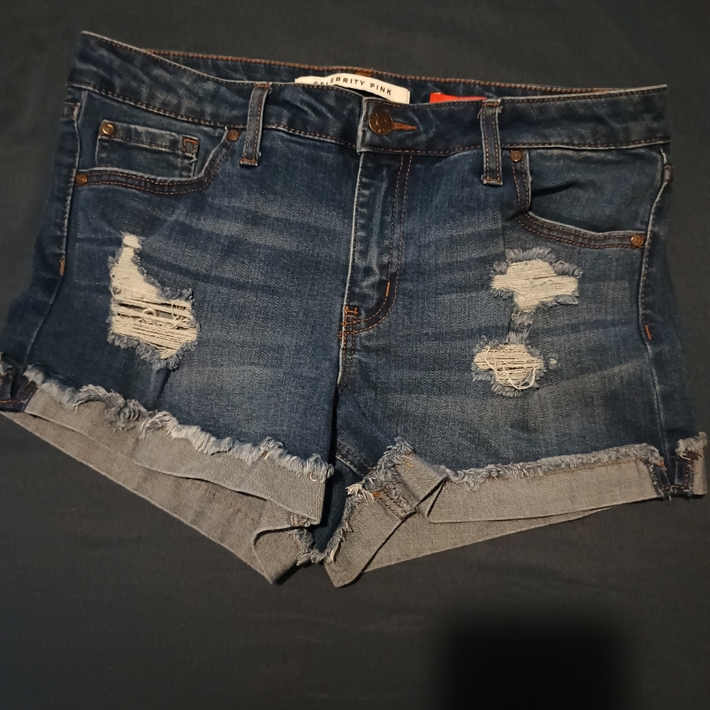 Distressed Denim Shorts
